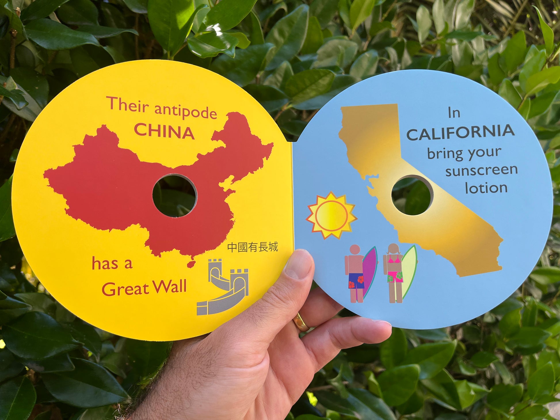 Sample pages showing China and California